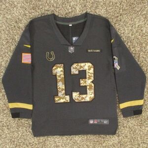 Indianapolis Colts Sweater Boy's Large 14-16 Gray Camo NFL Fleece Embroidered‎